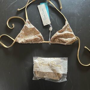 Beach Bunny Sequin Nude Bikini Size Small NWT